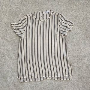 Striped short sleeve blouse